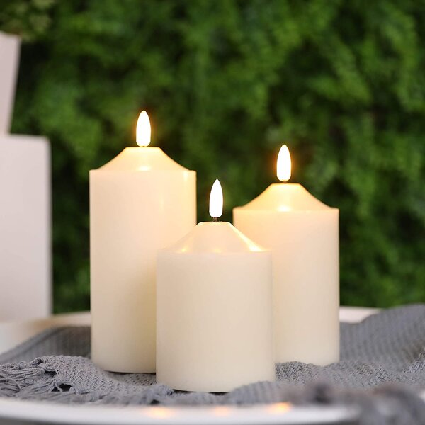 Symple Stuff Unscented Flameless Pillar Candle & Reviews | Wayfair